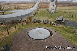 Cement cover on the bunker's hole.